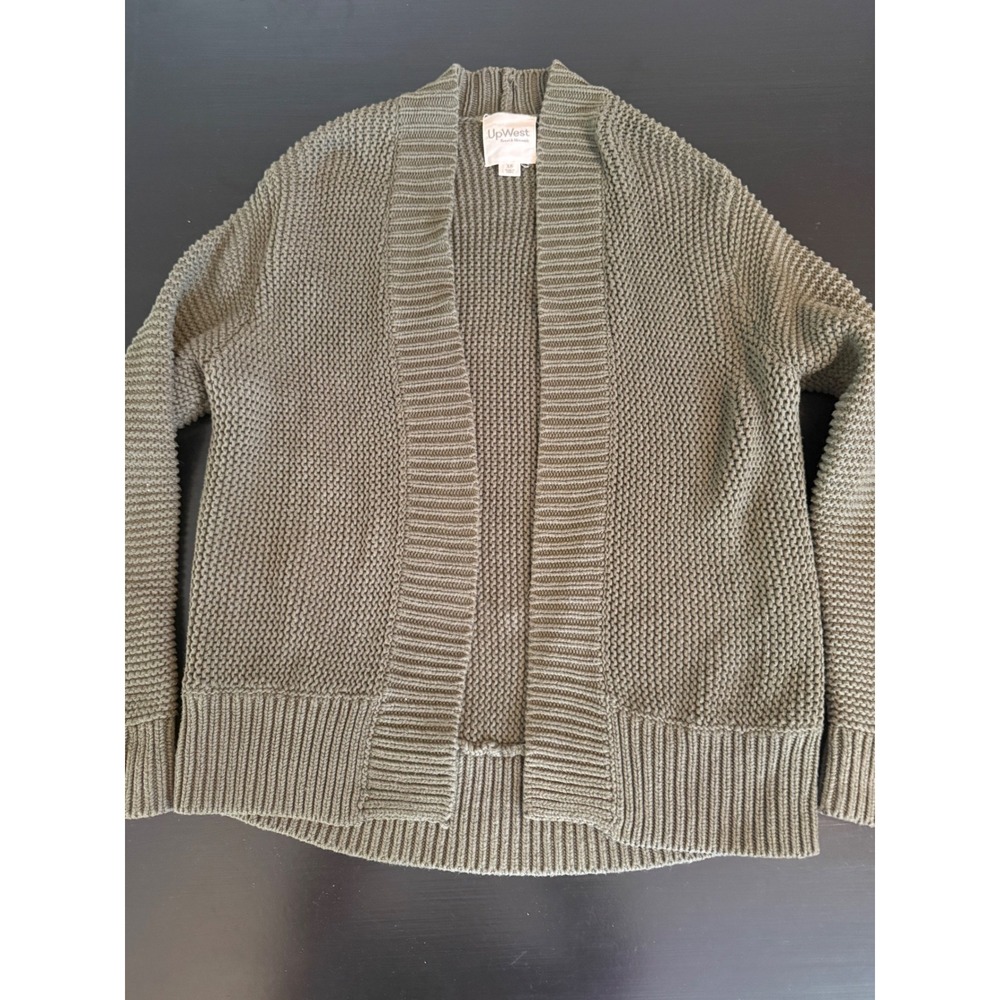 UpWest Resort & Mercantile Olive Green Chunky‎ Knit Open Cardigan Sweater XS